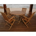 thumbnail image 3 of Teak Bahama Classic Folding Armchair 5-Pieces Dining Set, 3 of 5