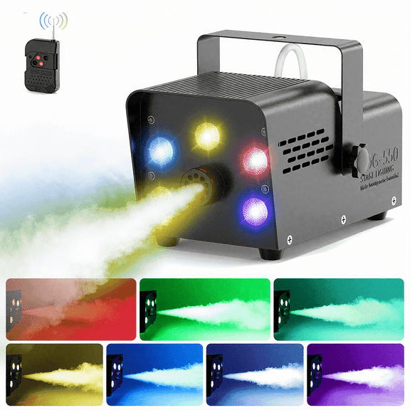 Wondnuga Fog Machine Smoke Machine 550W 3-in-one RGB Light Beads Smoke Machine Remote Control for Halloween Party Wedding