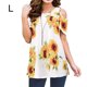 thumbnail image 5 of Sonducket Camiseta de mujer con estampado bohemio y hombros descubiertos, blusa de manga corta con hombros descubiertos Prendas para la parte del cuerpo Blanco amarillo L Sonducket AP003084-18, 5 of 6