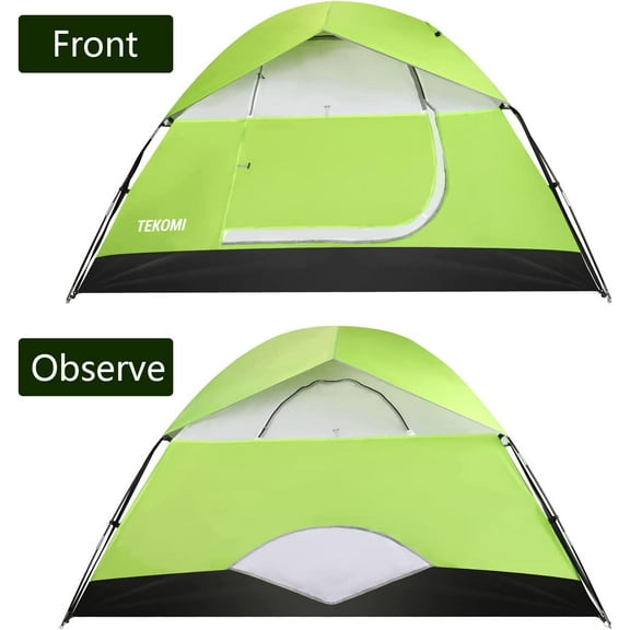 Waterproof Family Dome Tent with Removable Rain Fly - Dark Green, 4/5 Person