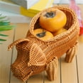 thumbnail image 4 of Food Serving Vegetables Basket, Rattan Storage Basket with Animal Shape, Wicker Bin for Home Organizer, Woven Basket for Vegetable Storage, Decorative Animal Basket, Imitation Rattan Basket, 4 of 5