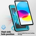 thumbnail image 2 of Shockproof Case for Apple iPad 11th 10th Generation 2025 2022, Rugged Hybrid Protective Cover with Pencil Holder & Shoulder Strap Kids Friendly Rotating Stand Case for iPad 11th 10th Gen, Lightblue, 2 of 8