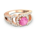thumbnail image 3 of 2.50 Carat Round Shape Natural Diamond & Pink Sapphire Gemstone Classic Ring for Birthday Gift 14K Rose Gold Size 9.5 by Diamond-Capitals, 3 of 8