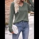 thumbnail image 4 of Camisas de Larga para Mujer, Cuello en V, Blusas Casuales de Otoño, Suéteres Holgados, Túnicas, Ropa de Moda 2025. Verde M, 4 of 9