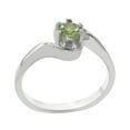 thumbnail image 1 of LBG British Made 18k White Gold Real Genuine Peridot Womens Engagement Ring - 33 size options - Size 5.75, 1 of 5