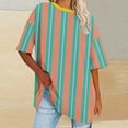thumbnail image 1 of Fiudx Tops para Mujer Camiseta Informal con Estampado de Letras para Mujer, Top de Manga Corta con Cuello Redondo y Hombros Caídos, 1 of 4