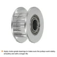 thumbnail image 4 of Uxcell 5pcs 2GT Idler Pulley 20T 5mm Bore 18mm Dia. Aluminum Timing Belt for 6mm Width Belt 3D Printer, Silver Tone, 4 of 6
