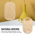 thumbnail image 4 of 1Pc Bamboo Woven Lampshade Rustic Ceiling Light Cover Natural Light Shell Khaki, 4 of 5