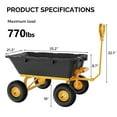 thumbnail image 2 of Ktaxon 770lbs Heavy-Duty Garden Cart, Steel Frame & Removable Panels, Yellow & Black, 2 of 9