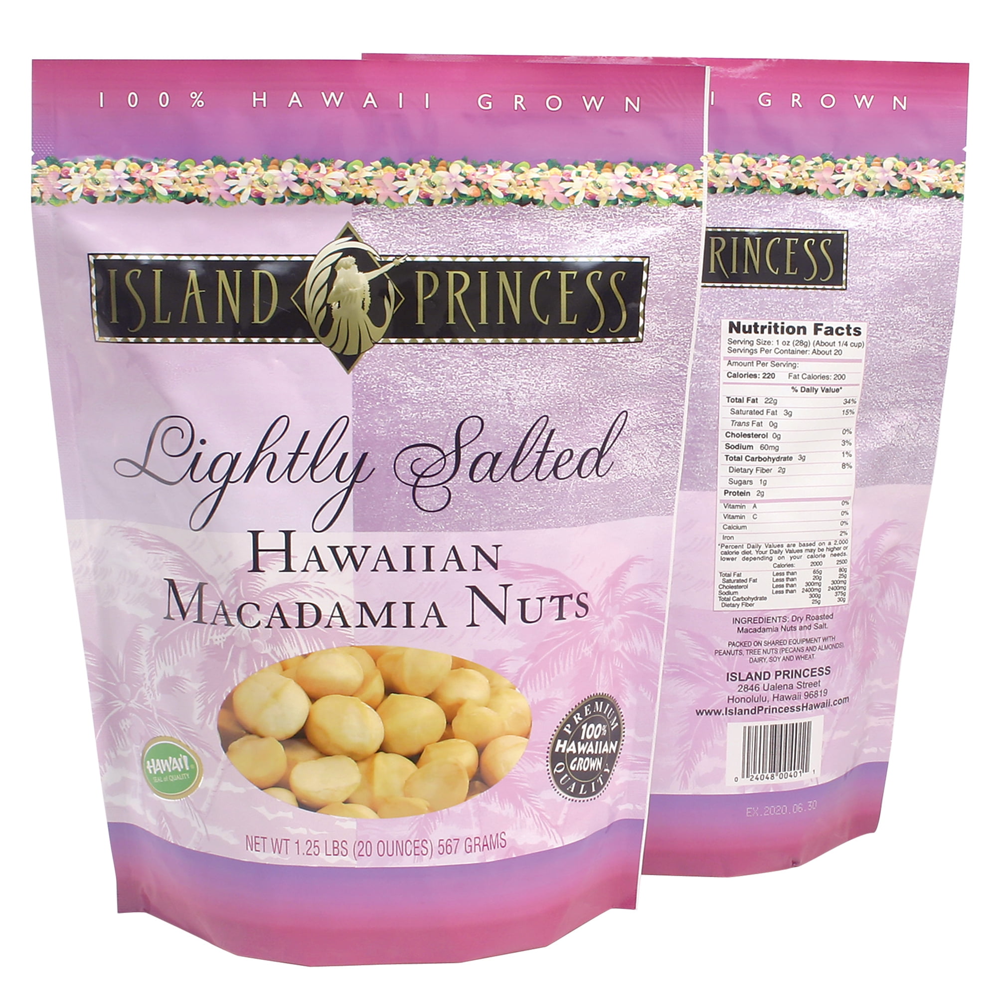 Island Princess Lightly Salted Hawaiian Macadamia Nuts 20 oz.