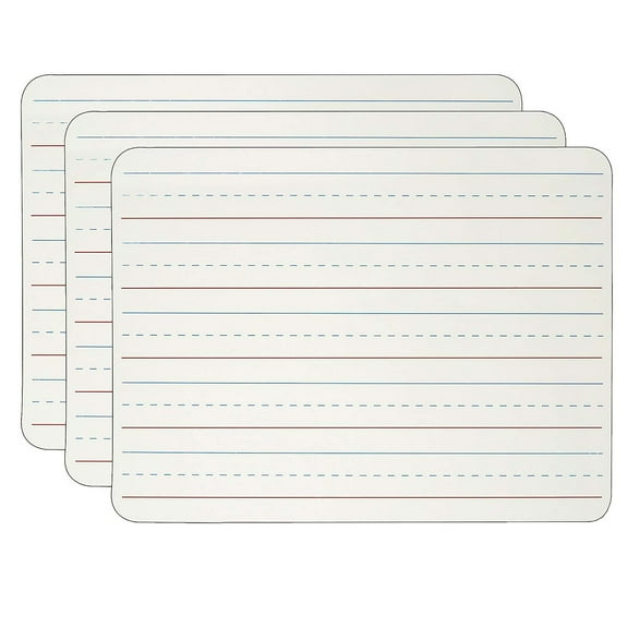 Charles Leonard Magnetic Dry Erase Board, 2 Sided Plain and Lined, 12 Pieces