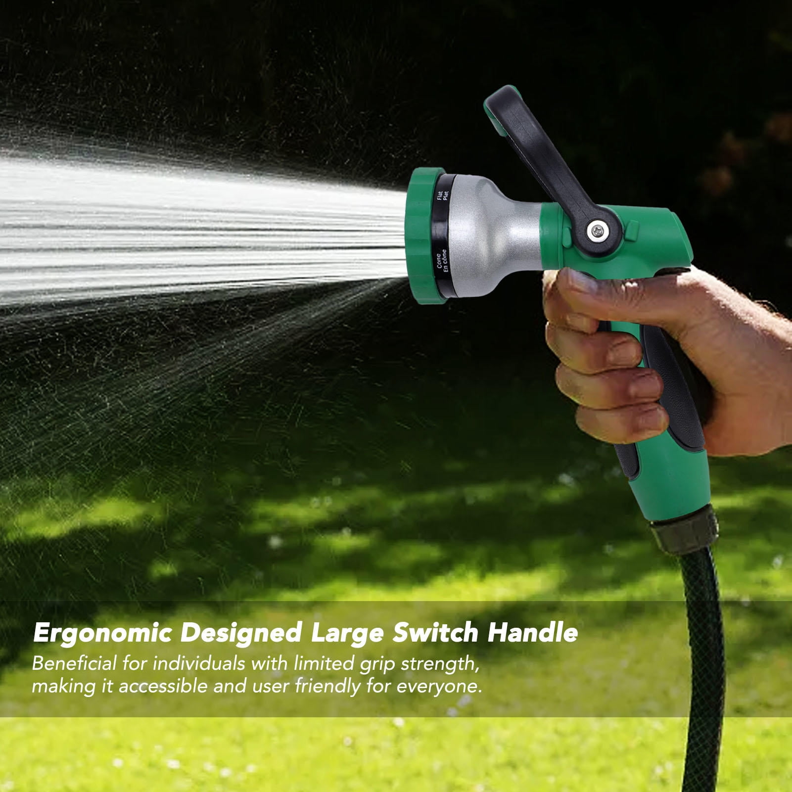 Suodoka Heavy‑Duty Garden Hose Nozzle – 6‑Mode Spray, Ergonomic Handle, Weather‑Resistant, Ideal for Watering, Washing & Firefighting