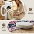 thumbnail image 5 of ODIKA Pink Wool Ornate Scroll Border Traditional Vintage Maximalist for Queen Size Bedroom, Under Bed, Master Suite, Foldable Easy Care, 5 of 7
