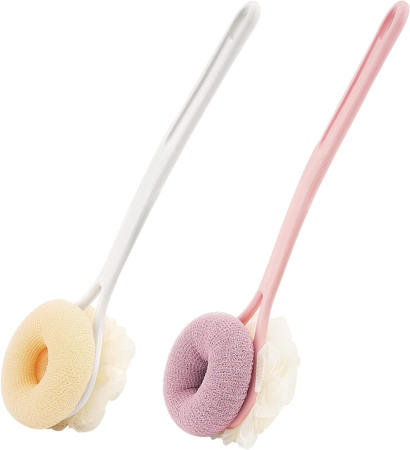 DODAMOUR 2 Pack Shower Brush with Spherical Nylon, Body Brush Back