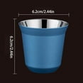 thumbnail image 4 of Double-layer Insulated Anti-scald Coffee Mug Small Teacups 80ml Capsule Coffee Cups Outdoor Beer Mug 304 Stainless Steel (Silver), 4 of 7