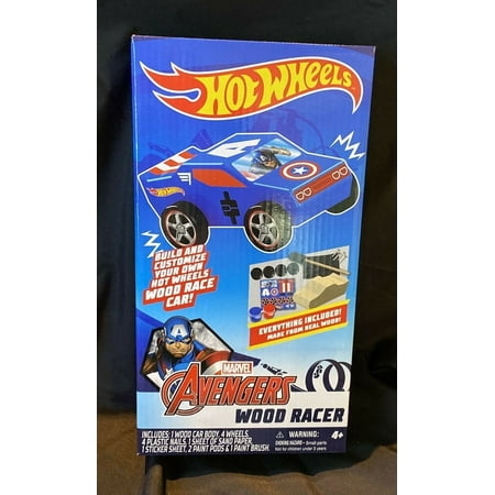 UPC: 0029116534933 | Marvel Captain America Avengers Hot Wheels Wood Racer New In Box Ages 4+