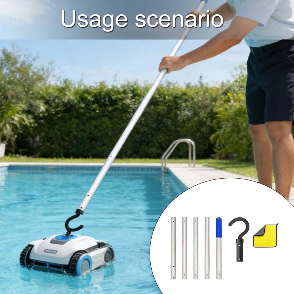 Miiottaa Extendable Robotic Pool Cleaner Hook with Swimming Pool Poles Aluminum Alloy Rod