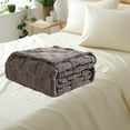 thumbnail image 3 of Soft Thick Fleece Blanket 130x155cm (51x61in) for Bed, Sofa - Warm Plush Throw in Beige, Blue, Gray, Yellow, Green, Pink, Purple, Khaki, Orange, 3 of 4