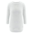 thumbnail image 4 of Plain Sweater Dress for Women Soft Warm Fleece Casual Crewneck Pullover Pocket Long Sleeve Sweatshirt Mini Dresses (Medium, White), 4 of 5