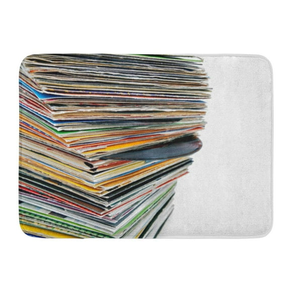 NUDECOR Stack Vinyl Records Collection Player Sleeve Vintage Album Doormat Floor Rug Bath Mat 23.6x15.7 inch