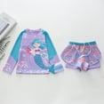 thumbnail image 4 of HWJAD 3-9T Girls' and Toddler 2-Piece Rashguard Swimset Bathing Suit Long Sleeve Swimsuit with Shorts Swimwear,Mermaid, 4 of 9