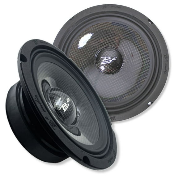 Pair of 8" Carbon Fiber 100 Watts 3.3-Ohm Shallow Mount Water Resistant Speakers
