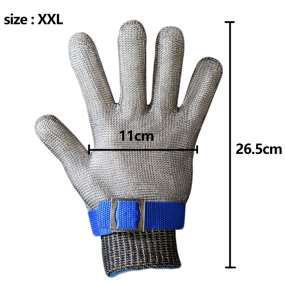 Cut Resistant Glove-Stainless Steel Wire Metal Mesh Butcher Safety Work  Glove for Meat Cutting, fishing 