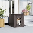 thumbnail image 6 of Cat Litter Box Enclosure, Hidden Litter Box with Openable Front Door, Outdoor Cat House Weatherproof, Side Table, Easy to Clean and Assembly, Dark Gray, 6 of 6