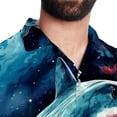 thumbnail image 5 of Starry Shark Men's Hawaiian Button Down Short Sleeve Casual Printed Summer Beach Unisex Shirt, 5 of 6
