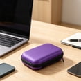 thumbnail image 6 of huayou Purple Hard Shell Portable Digital Device Storage Case, Shockproof Zipper Carry Box, for Camera, Charging Cables, Small Sundries, 6 of 6