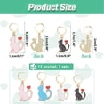 thumbnail image 2 of 24 Pcs Cat Stitch Markers Alloy Enamel Kitten Crochet Stitch Marker Charms Removable Dangle Locking Stitch Marker for Knitting Weaving Sewing Accessories Quilting Jewelry Making DIY Mixed Color, 2 of 6