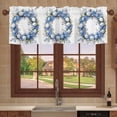 thumbnail image 7 of Rod Pocket Window Valances Spring Easter Egg Blue Flower on White Short Kitchen Curtains Cartoon Floral Garland Window Treatment Drapes for Bedroom Bathroom Living Room 42x18In,1 Panel, 7 of 7
