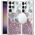 thumbnail image 2 of For Samsung Galaxy S23 Ultra Case, Epoxy Glitter Shimmer Fashion Case with Magnetic Magsafe Compatible Hybrid Sparkling Slim Protective Phone Cover (Light Pink), 2 of 9