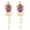 Purple, variant on Indian Jewelry Cubic Zirconia CZ Faux Pearl Tear Drop Soiltaire Style Stud Earring for Women and , Purple