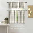 thumbnail image 6 of Buffalo Plaid Valance Farmhouse Kitchen Curtain Linen White Sheer Check Rod Pocket Rustic Window Treatment for Living Room Kitchen,1 Panel,55''''x15'''',Linen and White, 6 of 6
