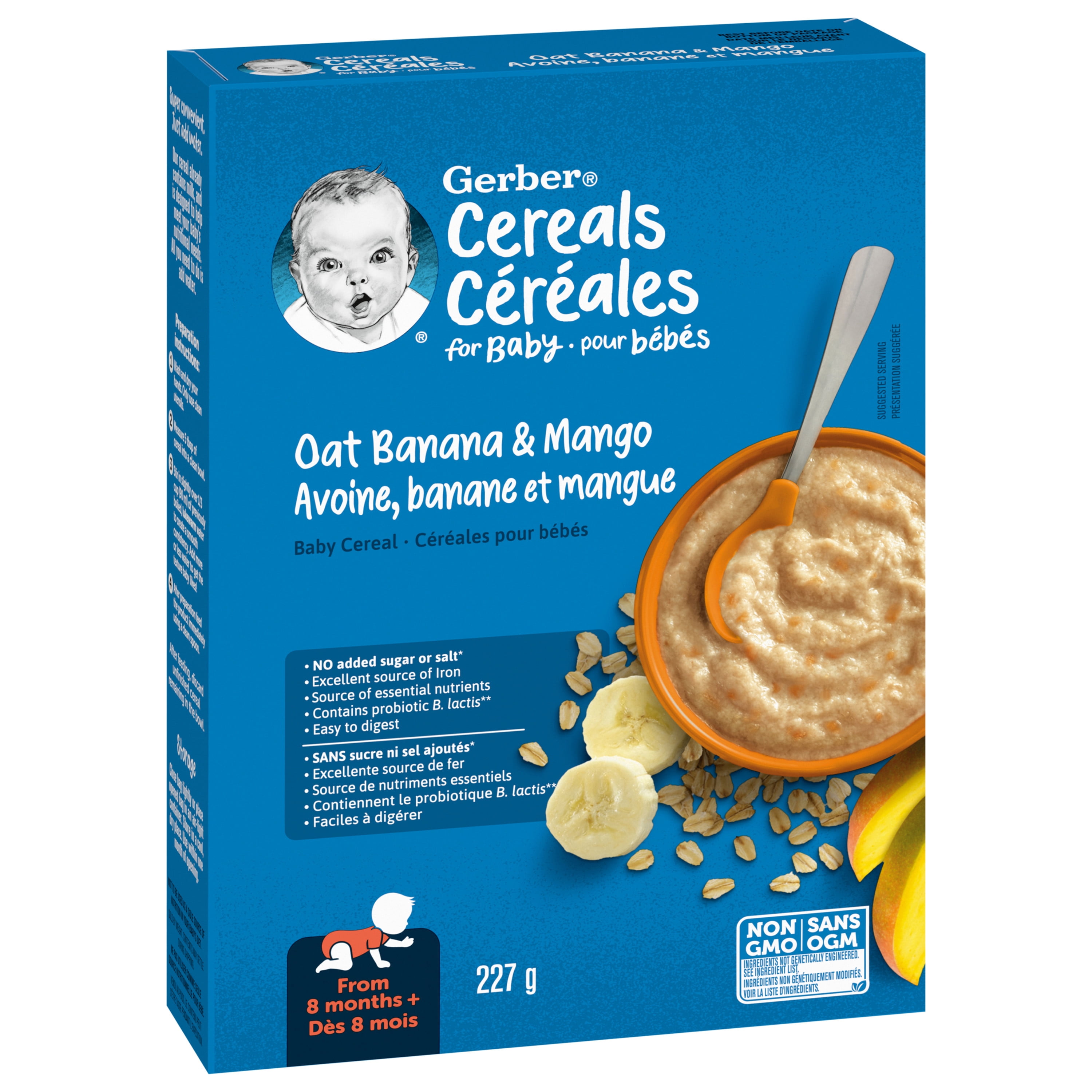 GERBER Céréales Pour Bébés Étape 3 Avoine Avec Banane Et Mangue