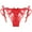 Red, variant on Women's Side Tie Panties Adjustable Lace Low-rise Bikini Briefs Thong Panties