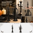 thumbnail image 4 of QLUEWX Halloween Sculpted Black Witch Statue, Resin Gothic Witch Figurine with Broomstick, 10 Inch Vintage Black Witch Sculpture Decor for Tabletop Mantel Shelf Home Holiday Party Decoration, 4 of 8