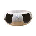 thumbnail image 3 of Cama para gatos Donut, escondite tipo cueva para gatos con 2 agujeros, túnel interior de fieltro para juegos de gatos, cama tipo túnel para gatos de, 3 of 8
