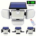 182/112 LED Solar Lights Outdoor, Adjustable Head Solar Powered ...