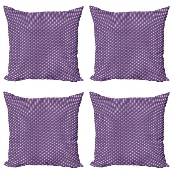 Ambesonne Abstract Geometry Throw Pillow Cover 4 Pack, Diagonal Violet, 20", Mauve and Quartz