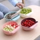 thumbnail image 3 of PP Colander Portátil Doble Capa Caja de seguridad Cocina Cocina Drenaje Cesta Fruta Lavado Accesorios Accesorios con soporte de teléfono rosa Scienceny HA011948-03, 3 of 7