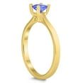 thumbnail image 2 of SZUL Women's Square Princess Cut 4MM Tanzanite Solitaire Ring in 10K Yellow Gold, 2 of 4
