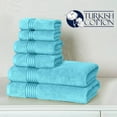 thumbnail image 5 of Elegant Comfort Cotton 6-Piece Towel Set, Includes 2 Washcloths, 2 Hand Towels and 2 Bath Towels, 100% Turkish Cotton - Highly Absorbent and Super Soft Towels for Bathroom, Aqua, 5 of 7