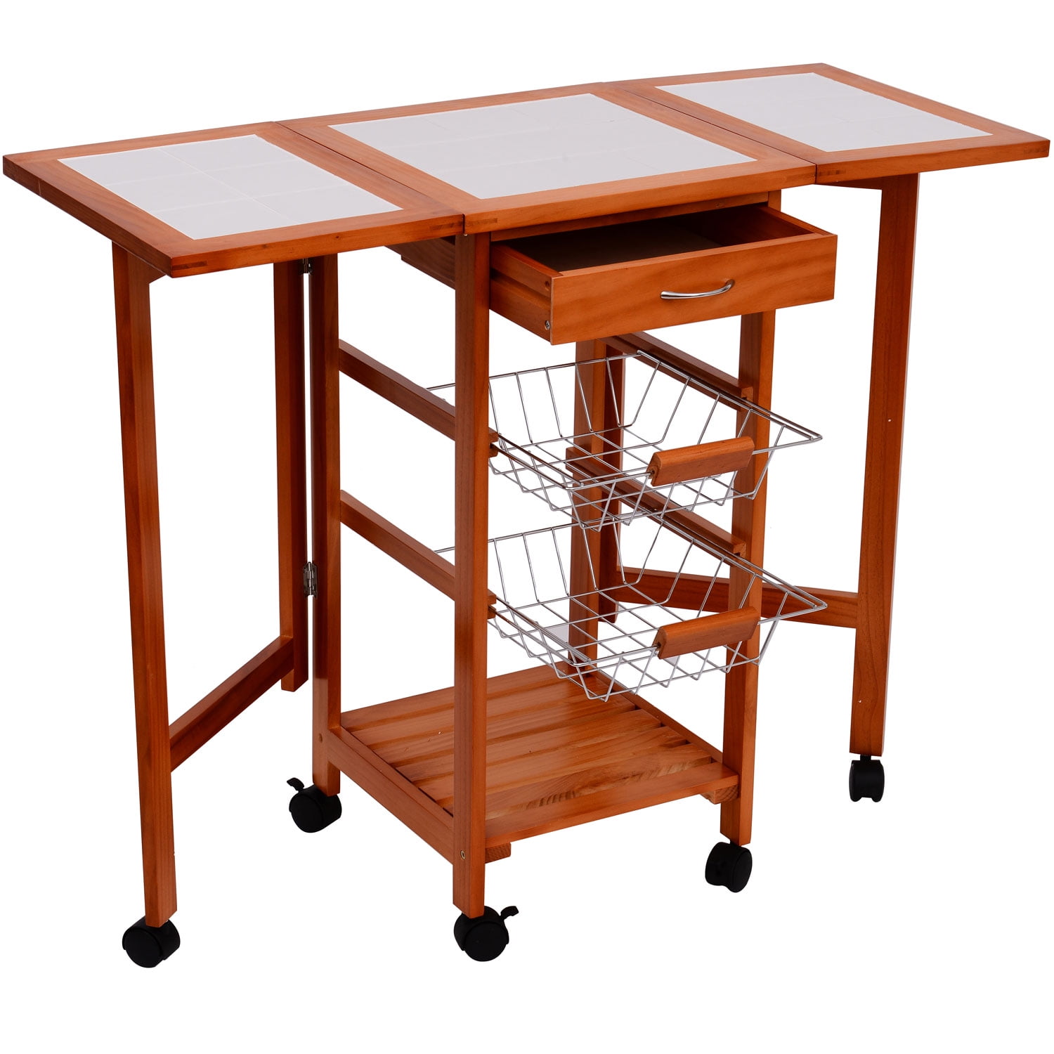 Kitchen Island Trolley homcom folding rolling trolley kitchen cart table island with Kitchen Island Trolley homcom folding rolling trolley kitchen cart table island with