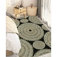 thumbnail image 2 of Boho Khaki Bathroom Runner Rug 4'x6'Washable Woven Area Rug, Circle Abstract Geometric Lines Black Tassel Kitchen Rug,Throw Floor Mat Carpet Decorative for Living Room Bedroom, 2 of 7