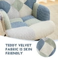 thumbnail image 7 of Hforesty Nursery Rocking Chair Upholstered Glider Rocker,Comfy Armchair with retractable footrest for Living Room & Nursery,side pocket,(Cotton Linen)splicing DARK-BLUE, 7 of 7