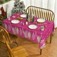 thumbnail image 2 of Christmas Tablecloth 60x120 Inch Rectangular, Christmas Trees Pink Washable Seasonal Table Cover for Party Picnic Dinner Decor, 2 of 6
