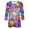 thumbnail image 5 of GA WEIHUA Flash Deals,Christmas Shirts for Women Funny Sparkle Sequin Plus Size 3/4 Sleeve Tops Cute Crewneck Vacation Christmas Shirt(Purple,Small), 5 of 5