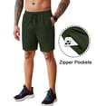 thumbnail image 2 of COOFANDY Men' Workout Gym Shorts 7 Inch Athletic Shorts 2 Pack Lightweight Casual Short with Zipper Pockets Army Green/Black, 2 of 6